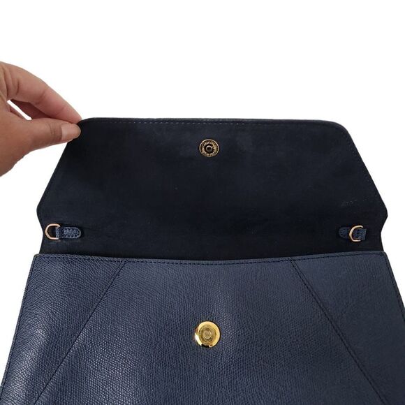 Couronne‎ Womens Clutch Bag Blue Leather Purse Handbag Inside Pockets - Picture 4 of 10